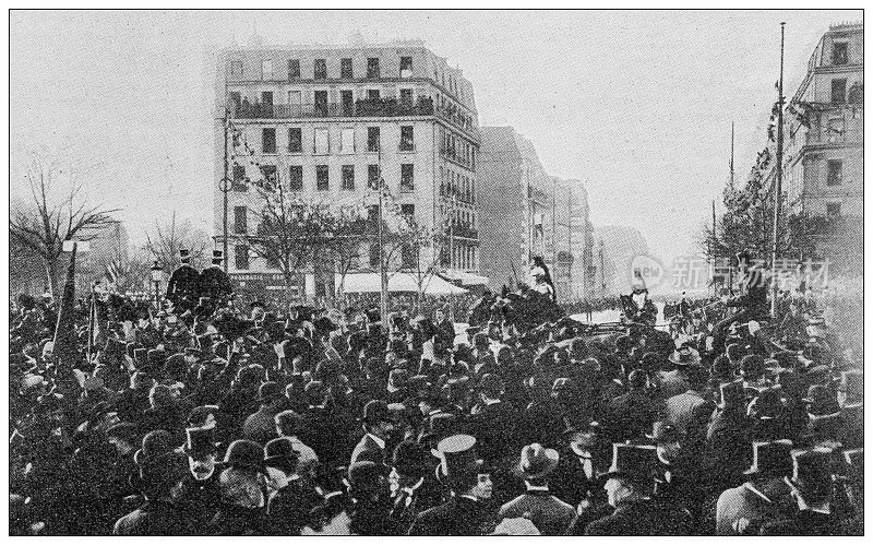 古董图片:Place de la Nation, 1899年11月19日，“共和国的胜利”
